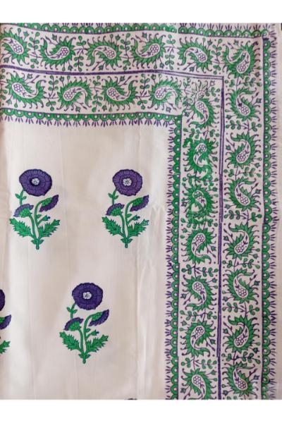 Table Cloth - 8 Seater - Purple & Green Motifs 